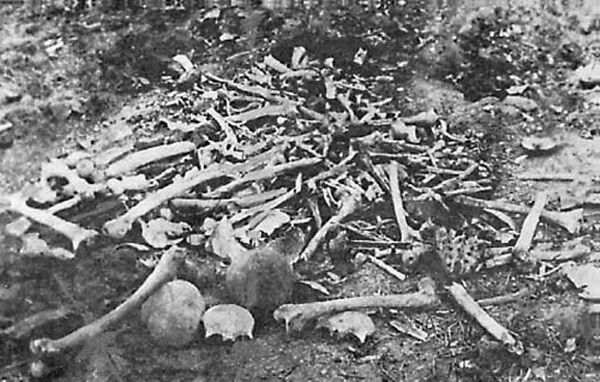 Bones of Armenians massacred at Erzingan.