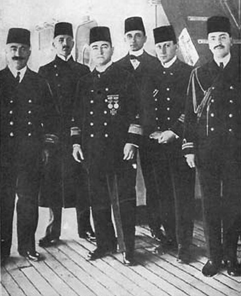 German and Turkish officers on board the Goeben.