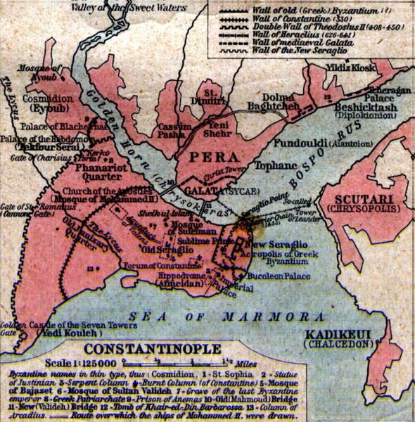 The City of Constantinople, in a map of 1923.