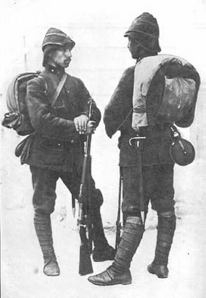 The modern Turkish soldier, in the uniform and equipment introduced by the Germans.