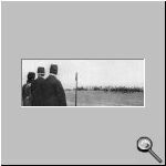 Talaat and Enver at a military review. Observing the Turkish army drilled by the Germans.