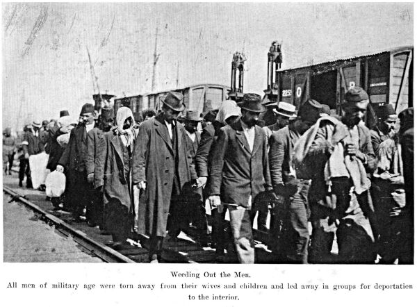 Christian men being deported to the interior of Asia Minor.