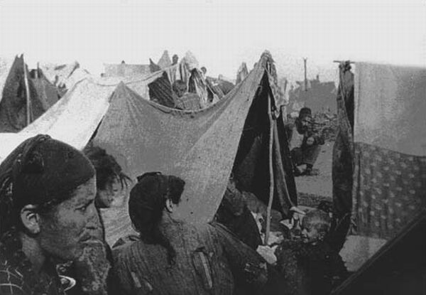 Tents of Christians being deported.