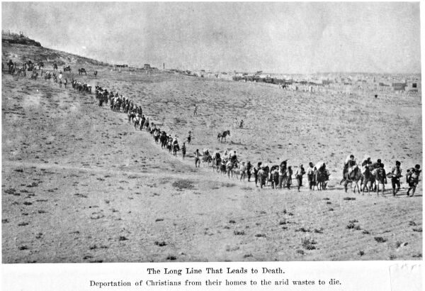 Christians forced by the Turks to march to the desert, to die.