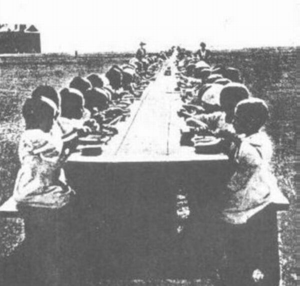 A long table for orphans.