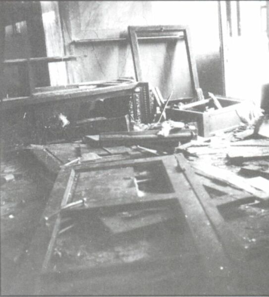 The destroyed office of the Church of Evangelistrias.