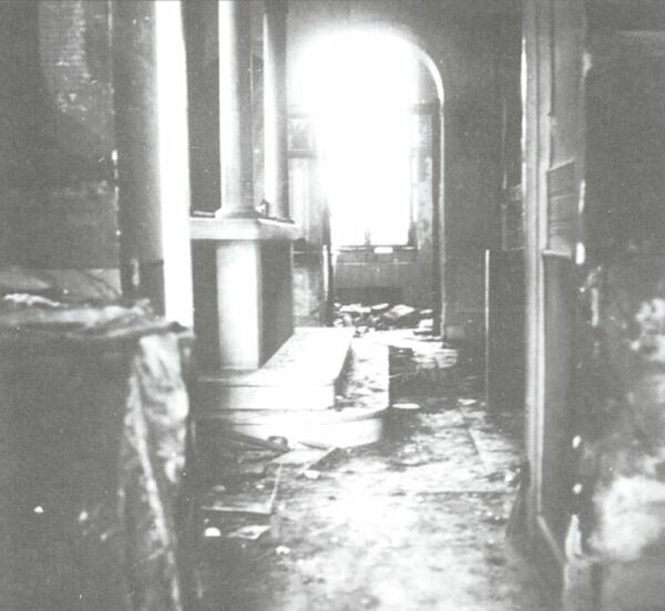 Destroyed interior of the Church of Evangelistrias.