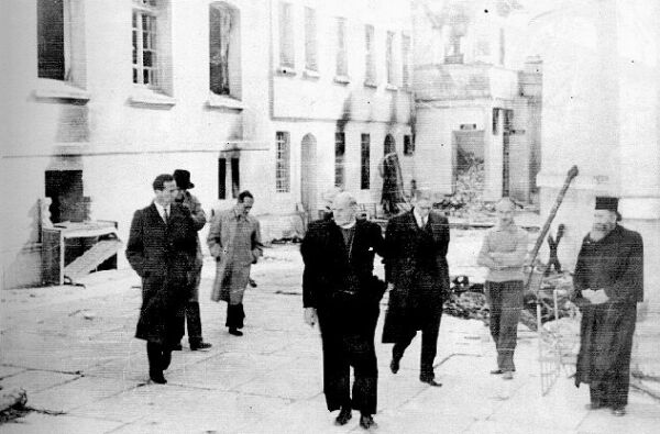 Inspection of a destroyed church.