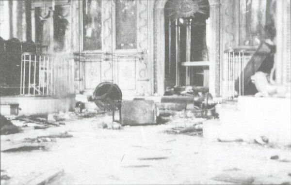 Destruction of the interior of Church of Zoodochos.