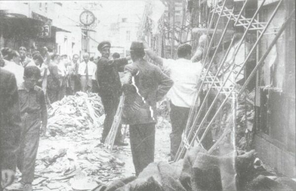 Destruction and looting of Hellenic shops. The following day.