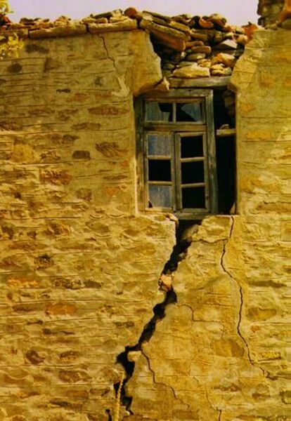 The window of a house. The Hellenes of Imvros and Tenedos are victims of all kinds of abuses. The Genocide of the Hellenes continues.