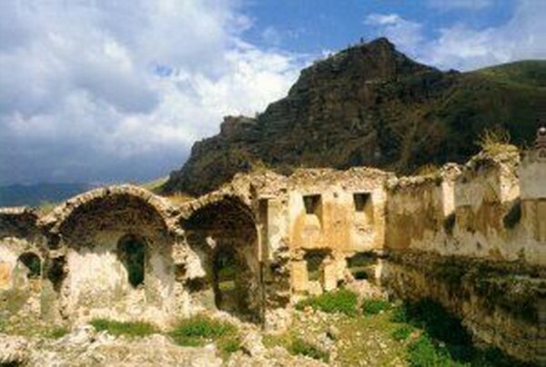 Remains of an Hellenic school in Pontos. Frontistirio Agios Georgios Arguroupolis.