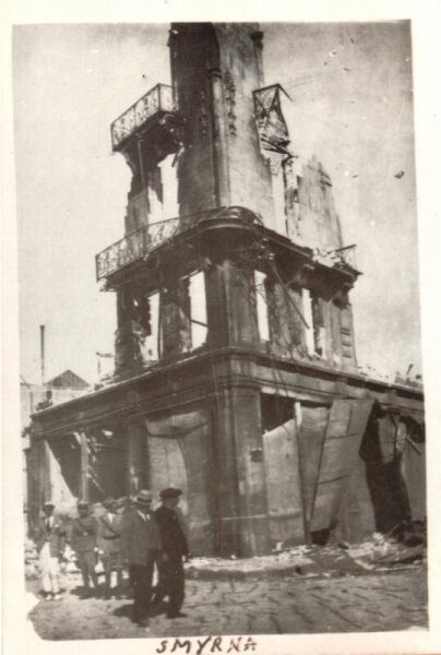 A destroyed building.