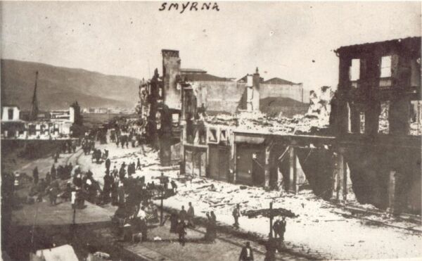 Destroyed buildings.