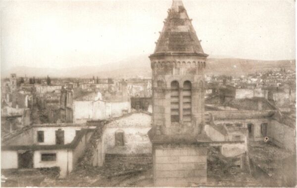 A destroyed village.