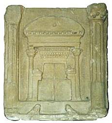 Funerary stele depicting a temple