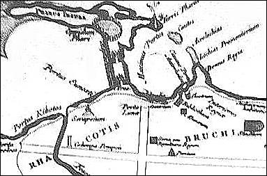 detail of the map drawn by Bonamy in 1731