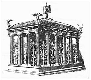The catafalque which bore the body of the conqueror to the city he had founded - imagined by Carl Otfried Muller