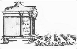 18th century illustration of the funeral cart