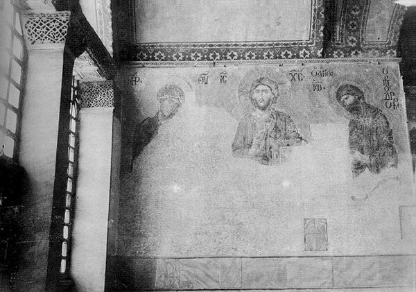 Constantinople. A mosaic in the women's quarter of Saint Sophia.