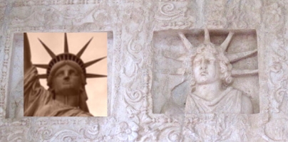 Striking similarities of Fotovolos Apollo with the Statue of Liberty!