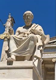 Plato statue at the Academy of Athens building in Athens, Greece.