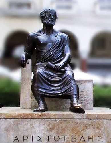 The statue of the philosopher Aristotle at Aristotelous Square, Thessaloniki, Greece